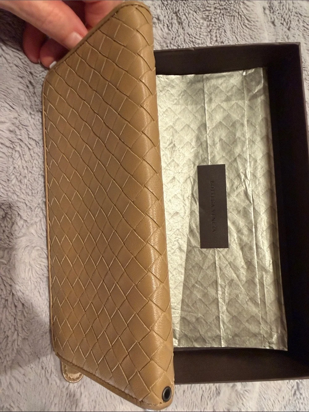 Bottega Veneta Tan Intrecciato Zip Wallet